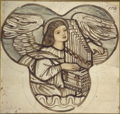 Design for Stained Glass in Lyndhurst Church: An Angel Organist by Edward Burne Jones